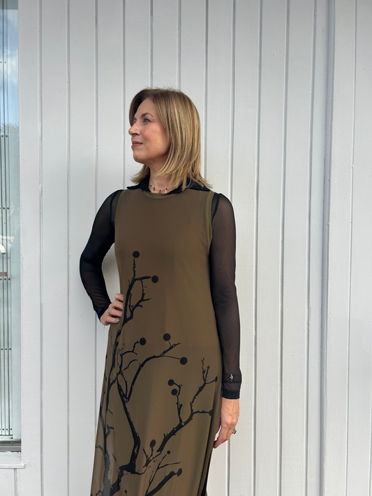 Hepburn Mesh Dress | Khaki