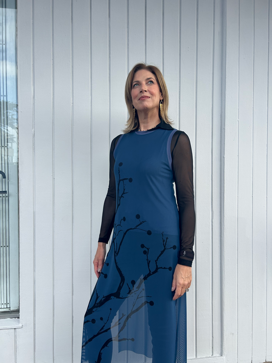 Hepburn Mesh Dress | Sapphire Blue