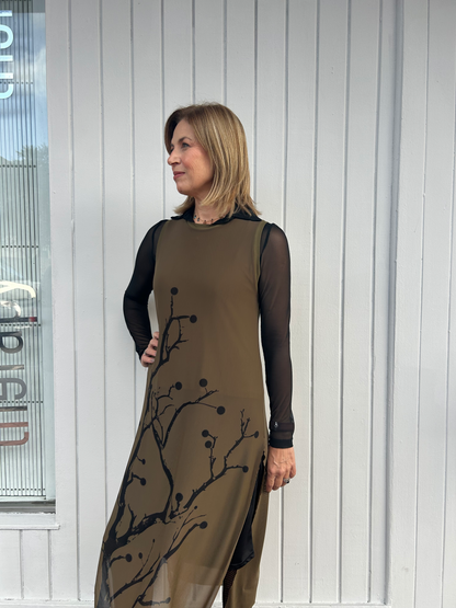 Hepburn Mesh Dress | Khaki